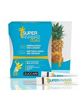 ZUCCARI SUPER ANANAS SLIM DRENAGGIO DEI LIQUIDI METABOLISMO DEI GRASSI 25 BUSTINE DA 10ml